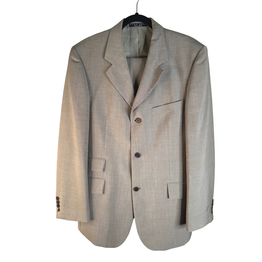 Hugo Boss Men's Tan 3-Button Ticket Pocket Blazer Sport Coat with Trousers40R